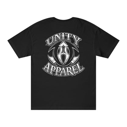 Unity Apparel Graphic Tee — Retro Tribal Logo T-Shirt