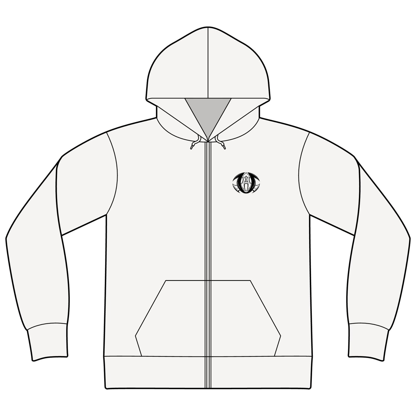 Unity Apparel Zip Hoodie — Tribal Crest Full-Zip Hooded Sweatshirt