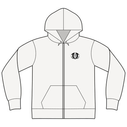 Unity Apparel Zip Hoodie — Tribal Crest Full-Zip Hooded Sweatshirt
