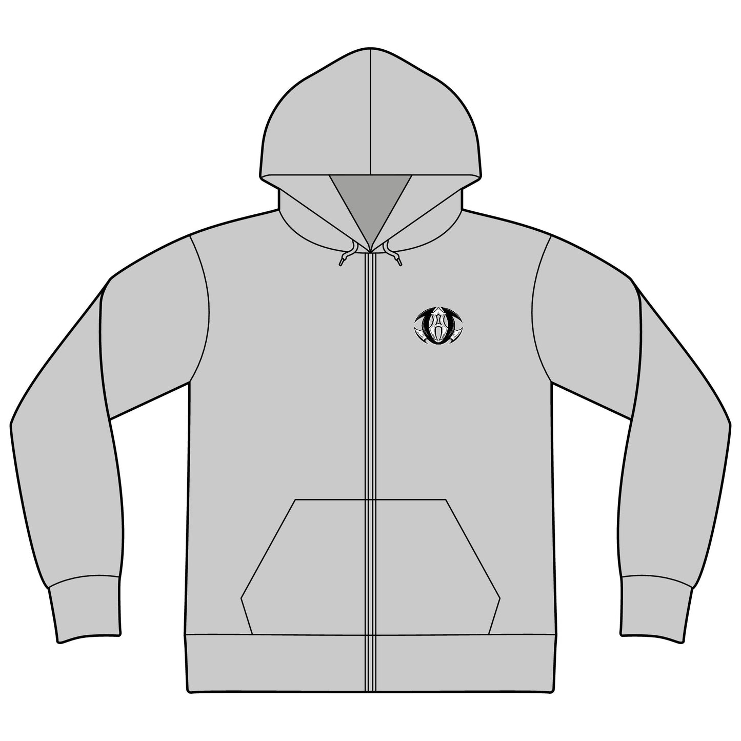 Unity Apparel Zip Hoodie — Tribal Crest Full-Zip Hooded Sweatshirt